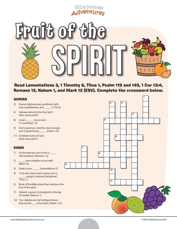 Fruit Of The Spirit Fruit Of The Spirit Bible Printables Bible 