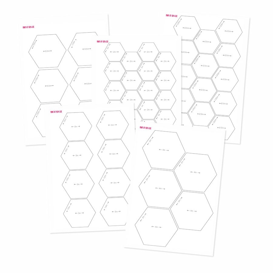 Full Page Free Printable Hexagon Template For Quilting Printables 