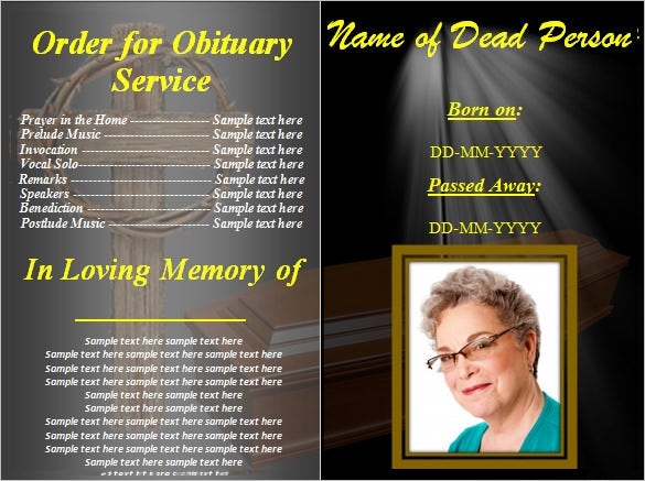 Funeral Obituary Template 25 Free Word Excel PDF PSD Format Download