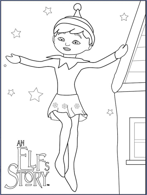 Get This Elf On The Shelf Coloring Pages Free Girl Elf In An Elfs Story
