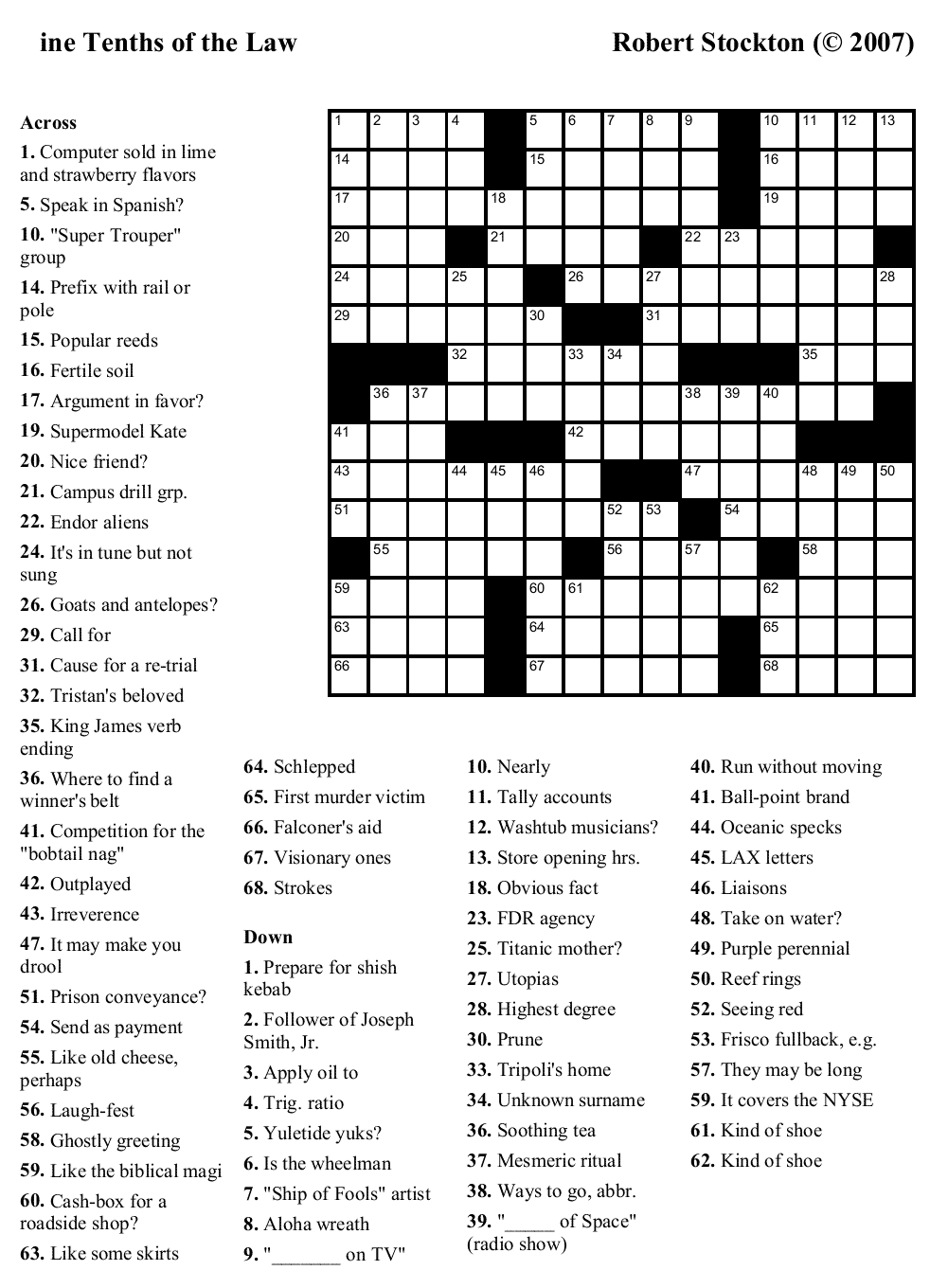 Giant Crossword Puzzle Printable Printable Crossword Puzzles