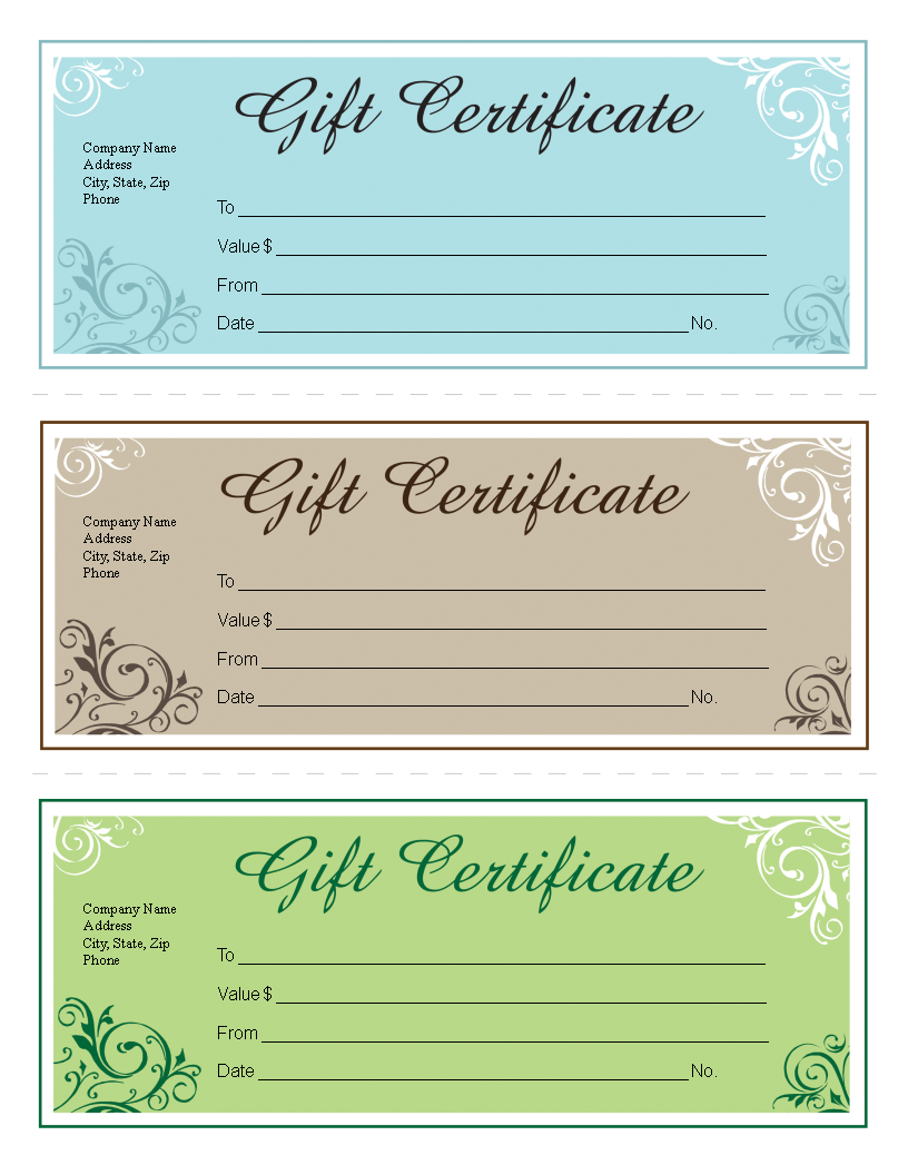 Gift Certificate Free Printable Template Free Printable Certificate