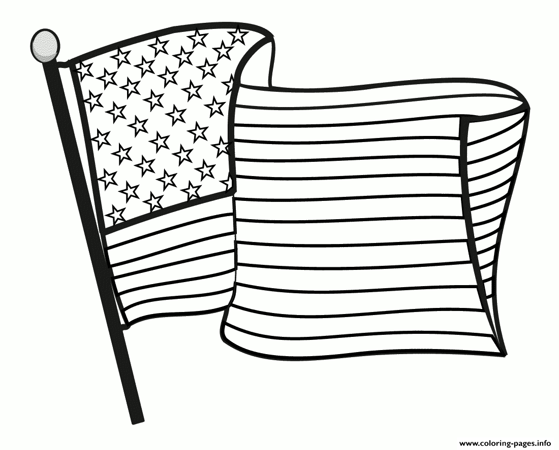 Great American Flag Coloring Page Printable