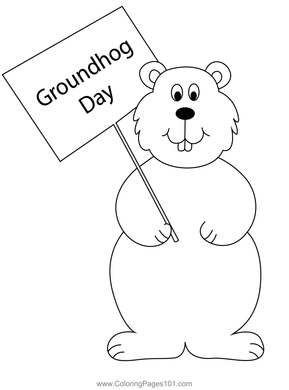 Groundhog Day Coloring Page For Kids Free Groundhog Day Printable 