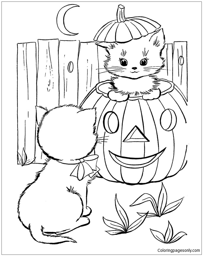 Halloween Cat Coloring Page Free Printable Coloring Pages