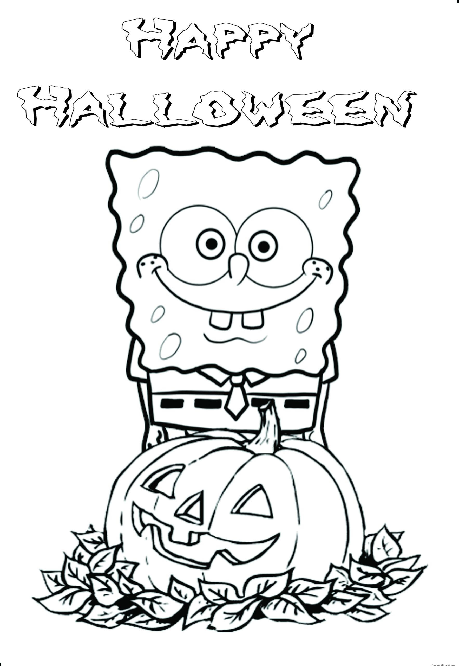 Halloween Spongebob Coloring Pages Printable For Kids