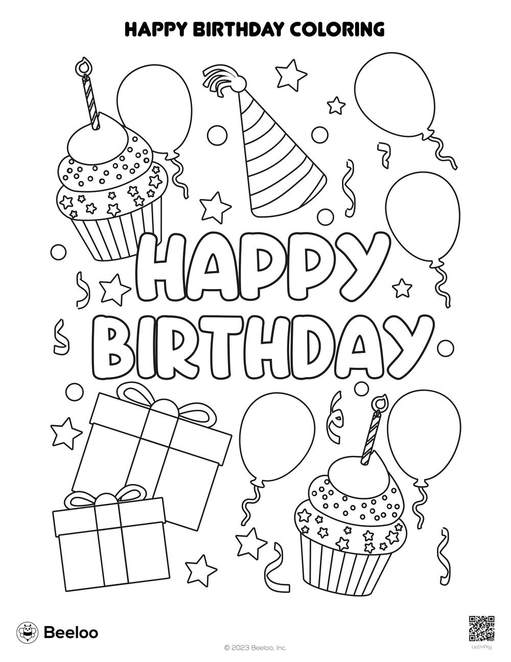 Happy Birthday Coloring Pages Free Printable
