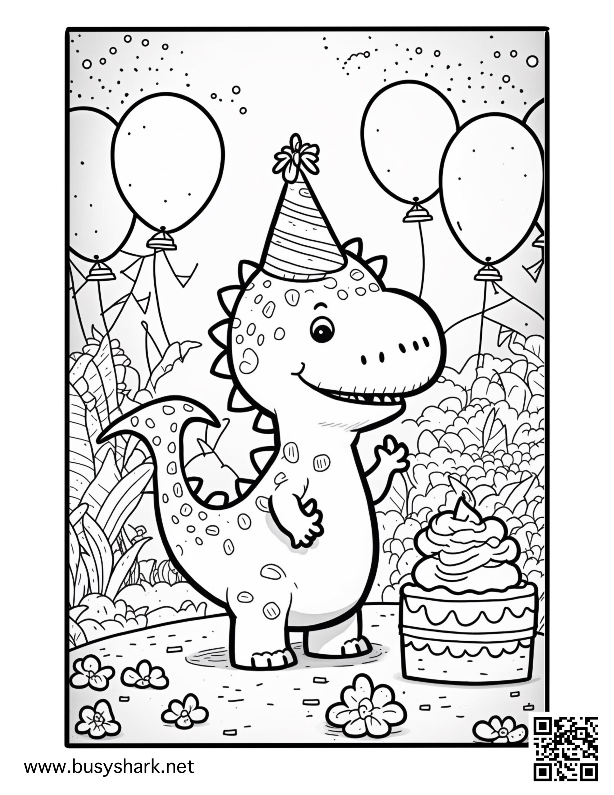 Happy Birthday Dinosaurs Coloring Pages