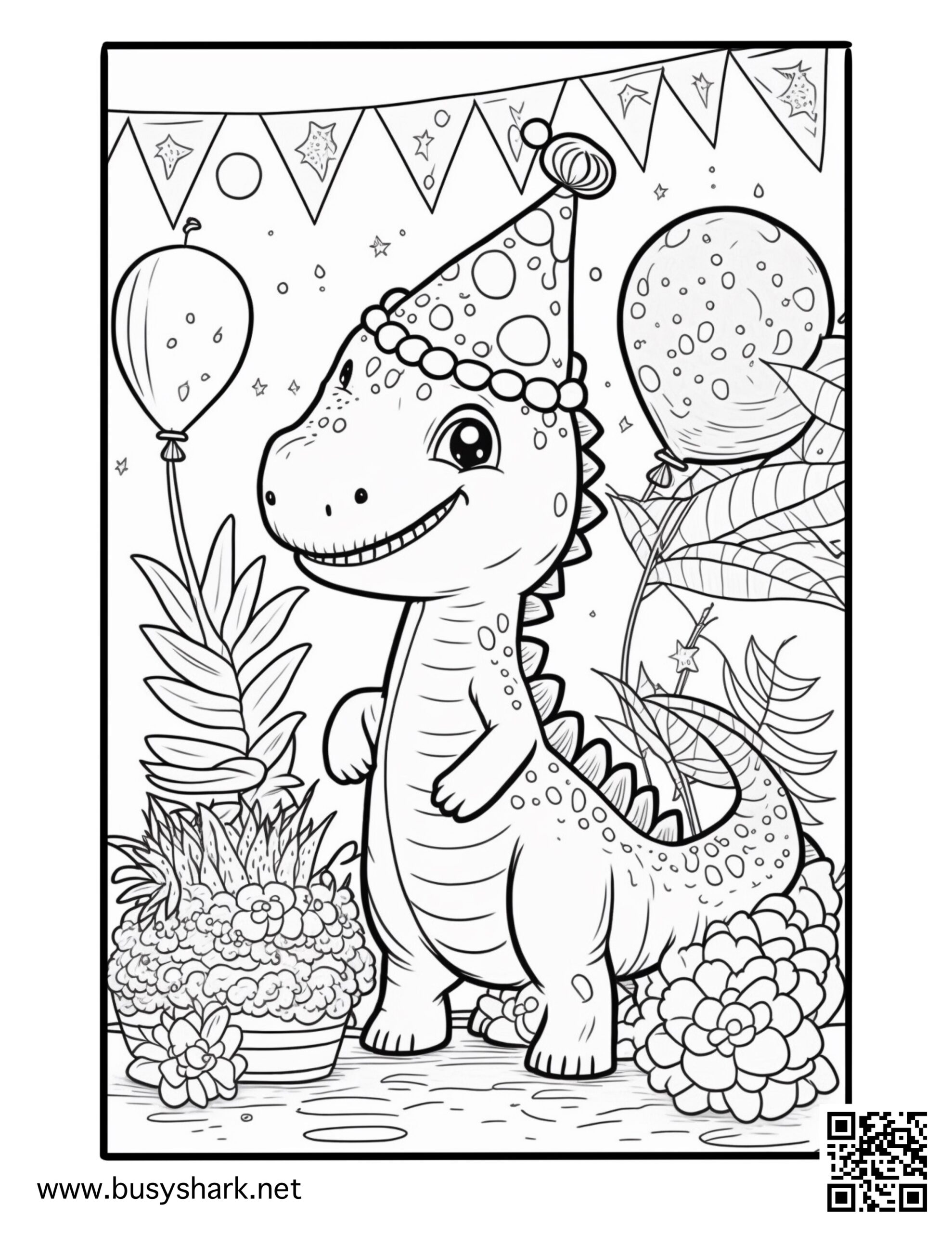 Happy Birthday Dinosaurs Coloring Pages