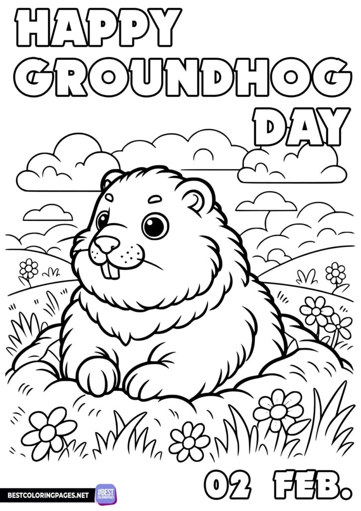 Happy Groundhog Day Coloring Page Free Printable Coloring Pages