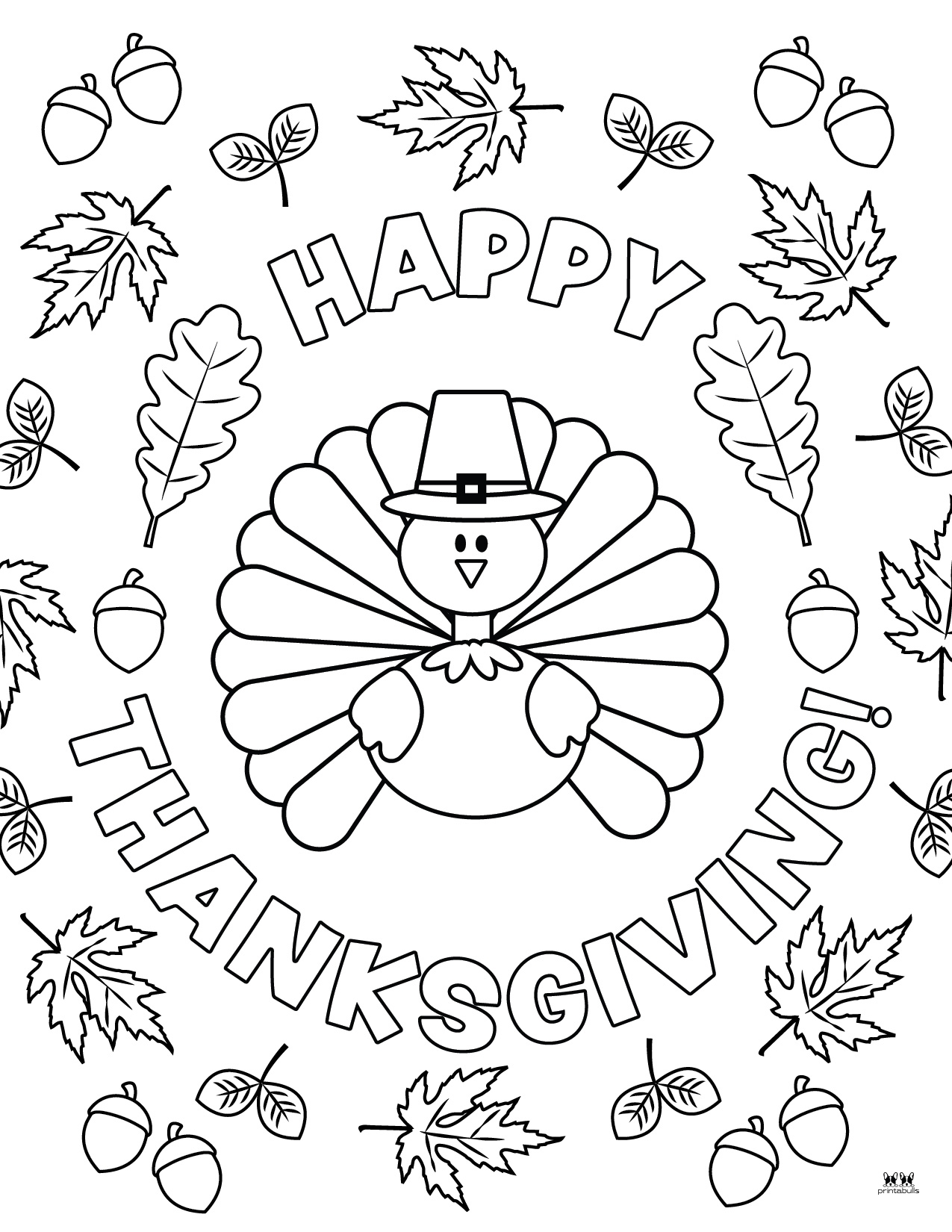 Happy Thanksgiving Coloring Pages 20 FREE Printables PrintaBulk