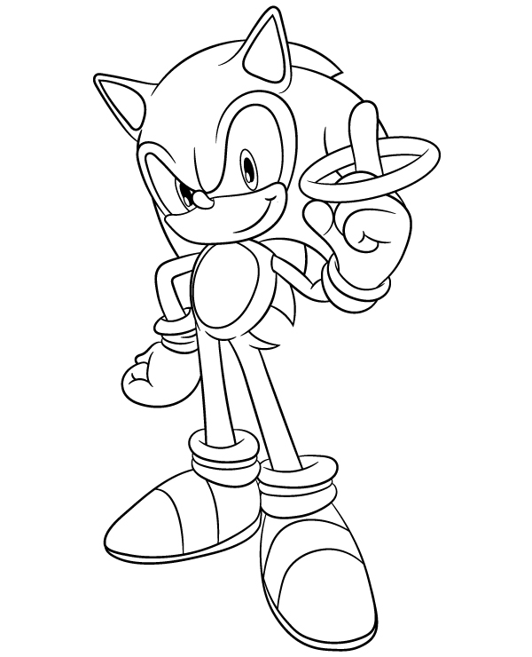 Hedgehog Sonic Coloring Page