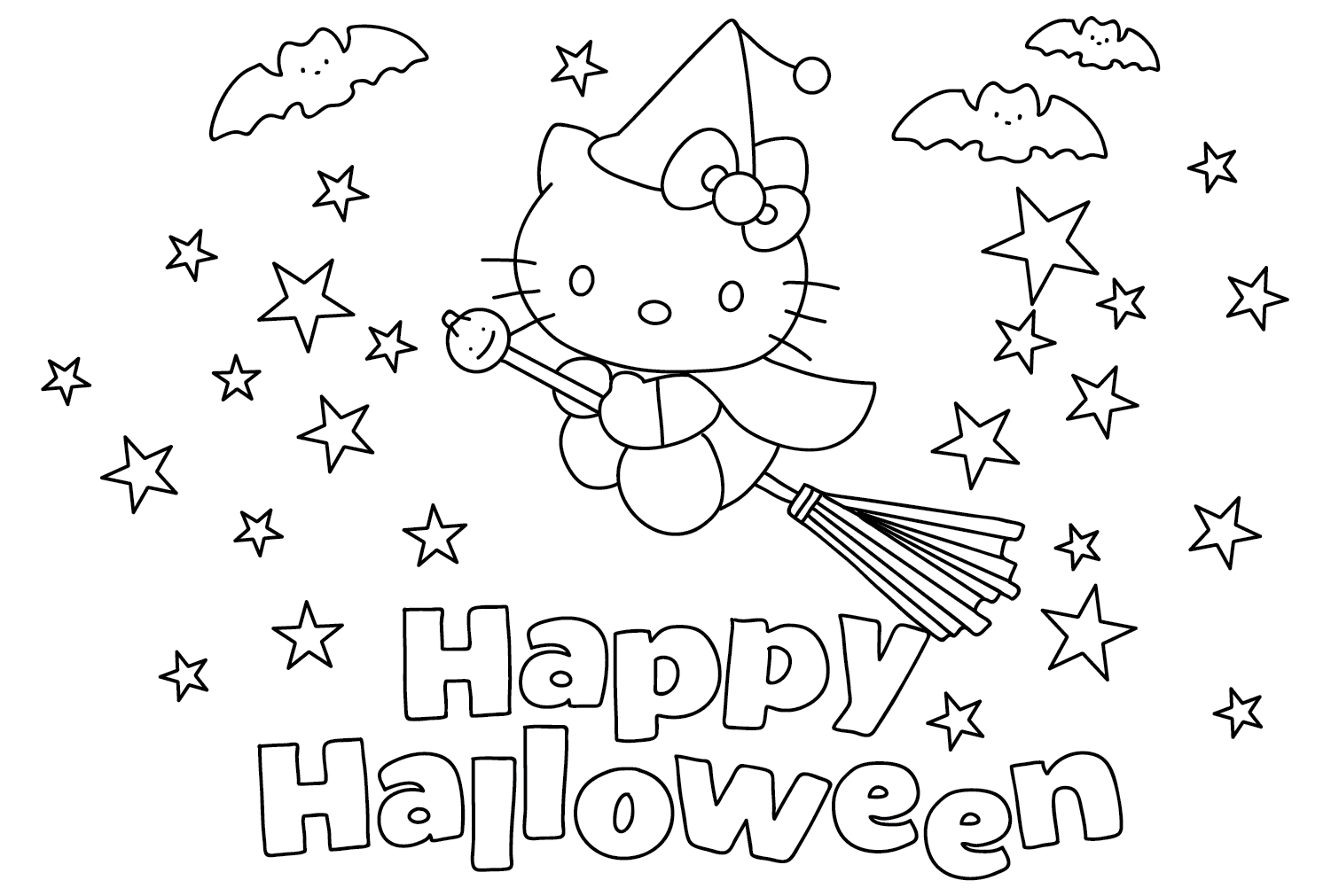 Hello Kitty Coloring Pages Halloween Free Printable Coloring Pages