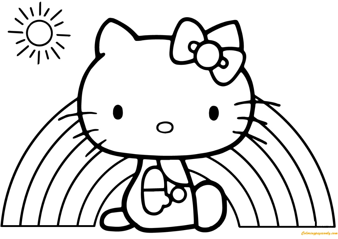 Hello Kitty Rainbow Coloring Pages Cartoons Coloring Pages Coloring