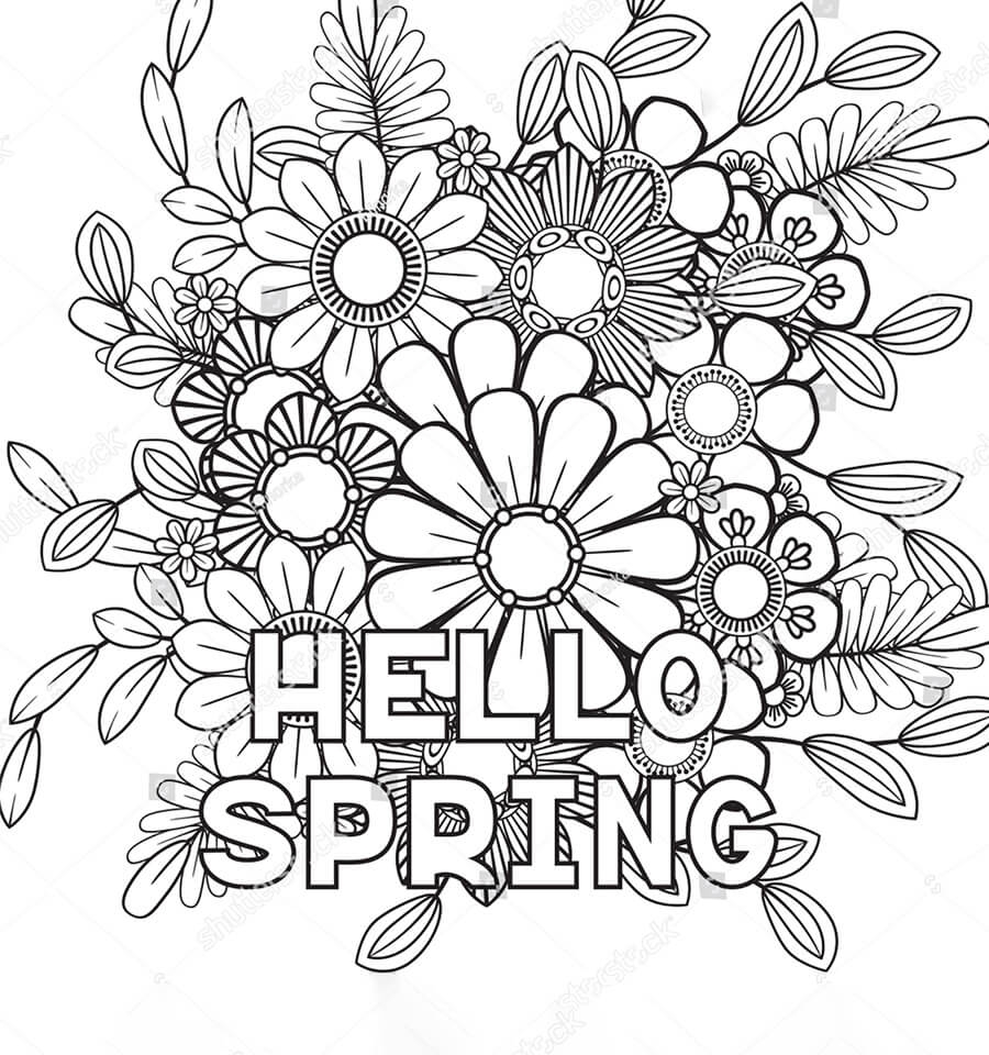 Hello Spring 2 Coloring Page Free Printable Coloring Pages For Kids