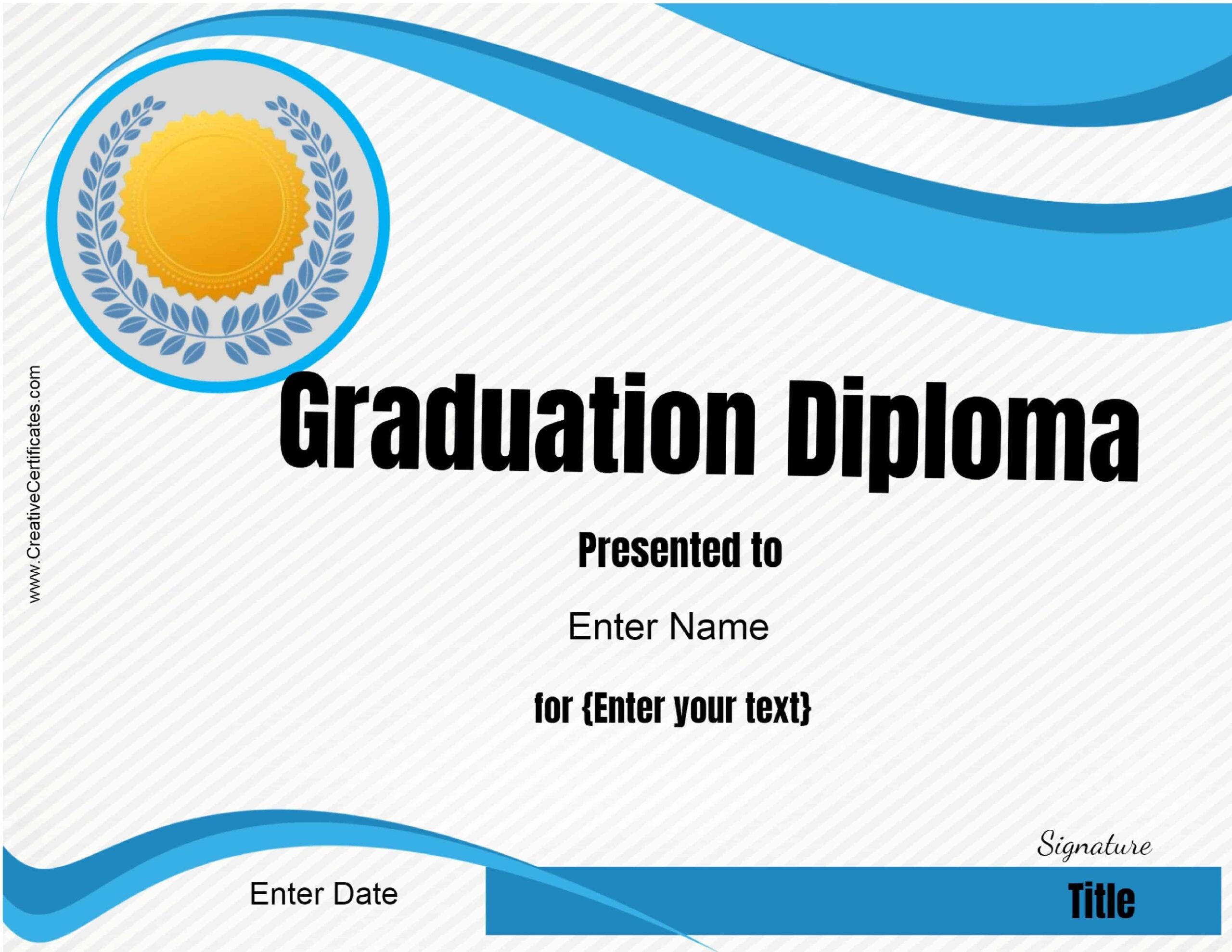 High School Diploma Printable Template