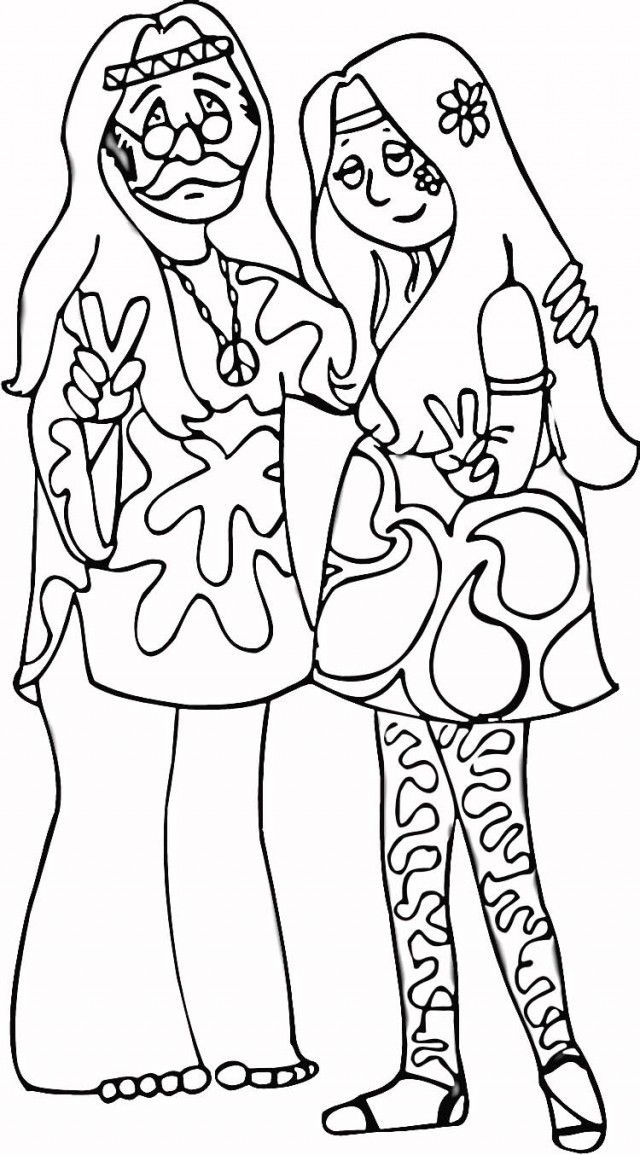 Hippie Coloring Pages Coloring Home