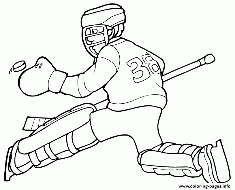 Hockey Goalie Kids Coloring Page Printable