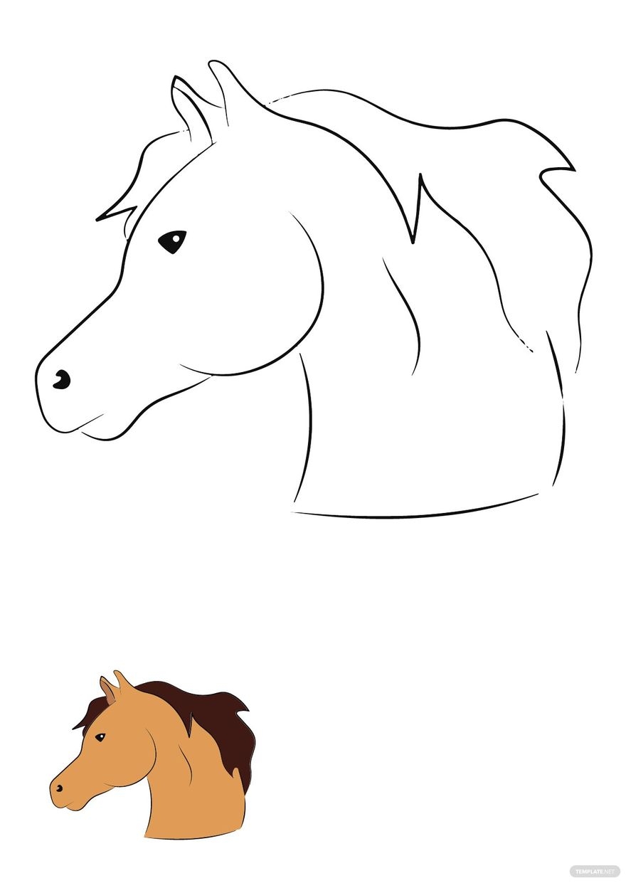 Horse Head Coloring Pages Printable Free Pdf Infoupdate