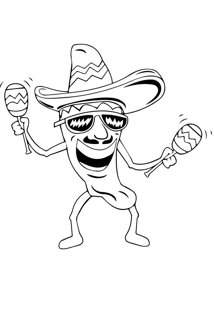 Hot Chilli With Maracas Coloring Play Free Coloring Game Online
