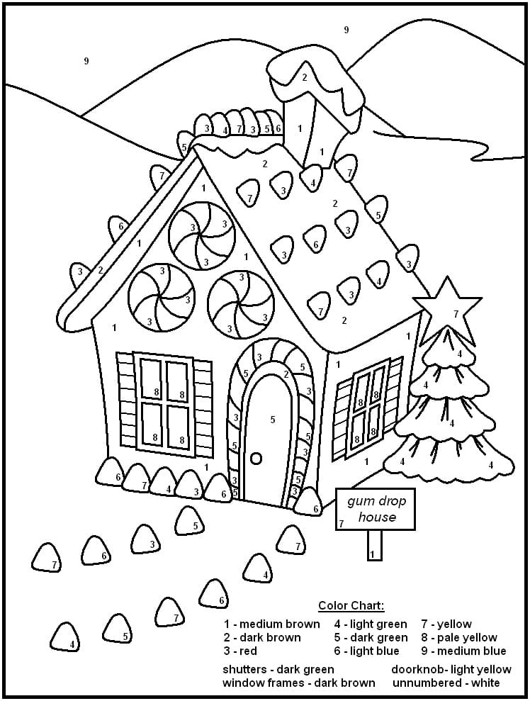 House Color By Number Coloring Pages Free Printable Coloring Pages 