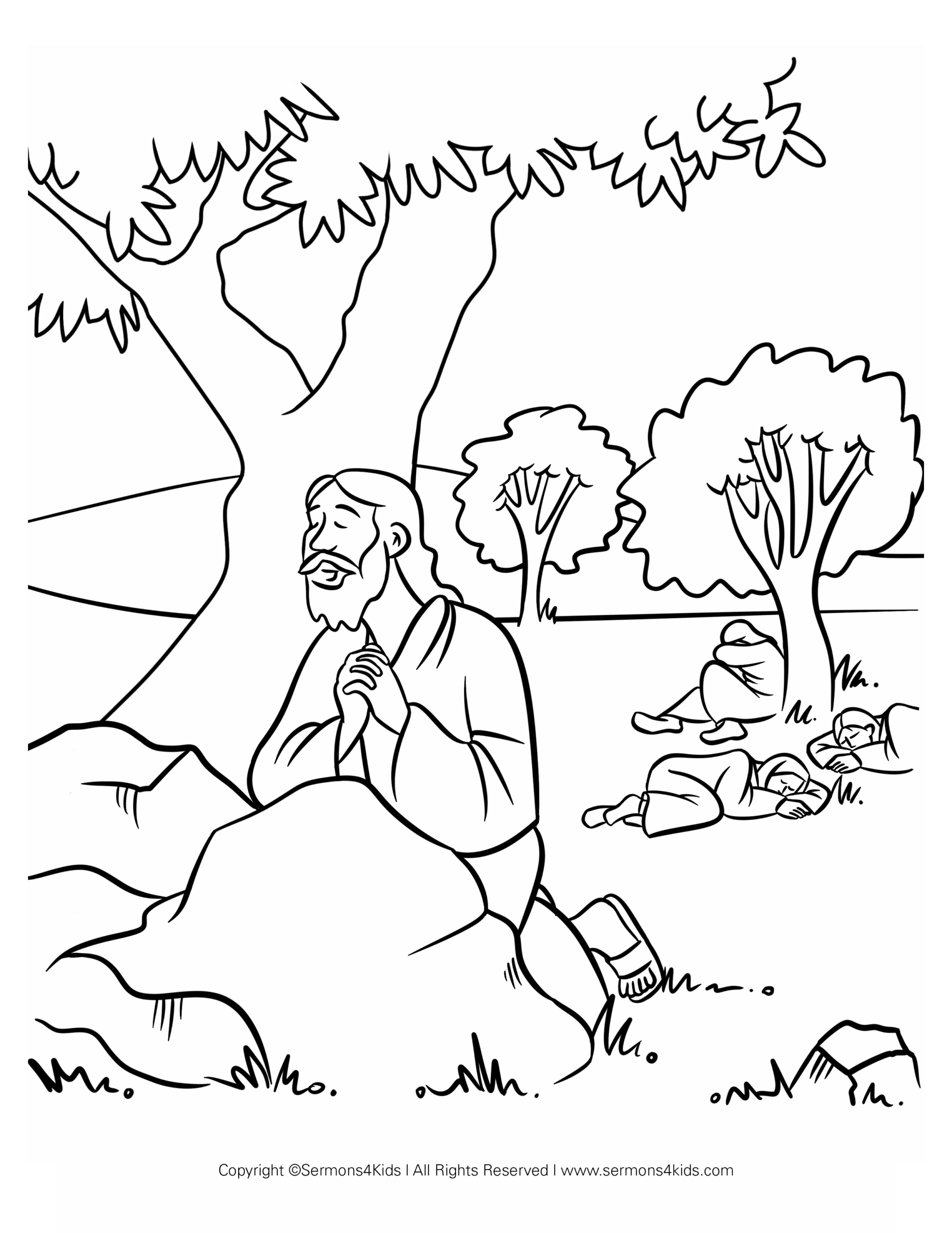 Jesus Praying Coloring Pages Coloring Home