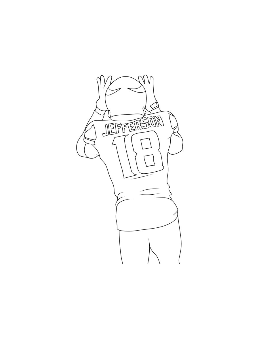 Justin Jefferson Coloring Page Free Printable