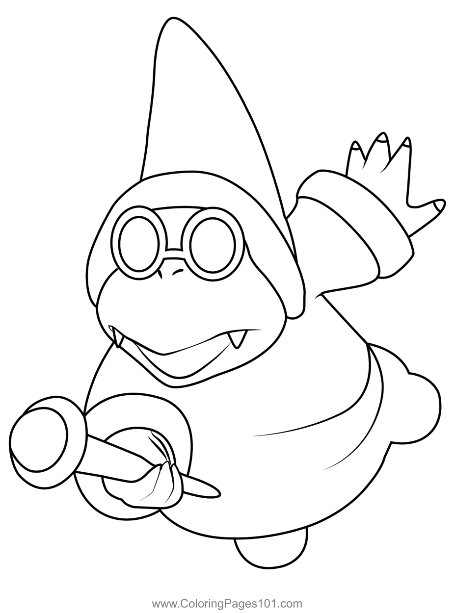 Kamek Mario Kart Coloring Page For Kids Free Mario Kart Printable 