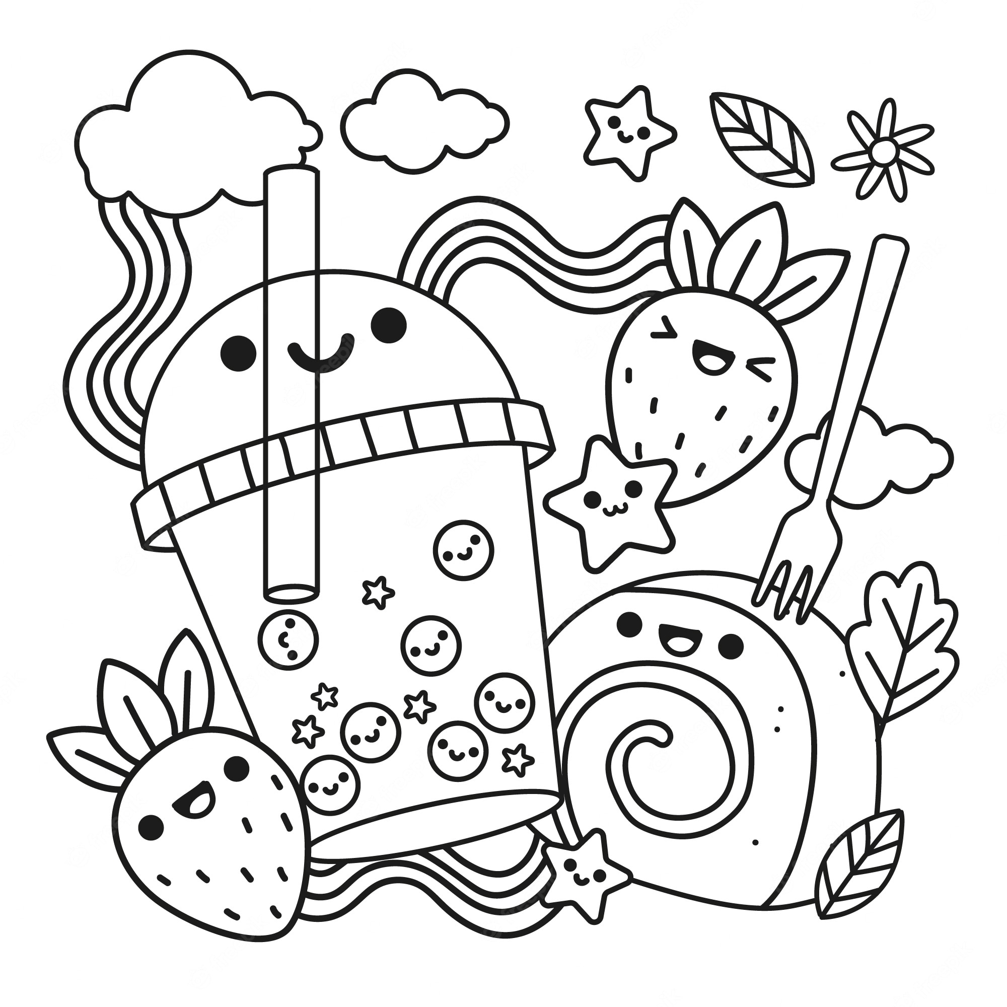 Kawaii Coloring Page Image Coloring Home