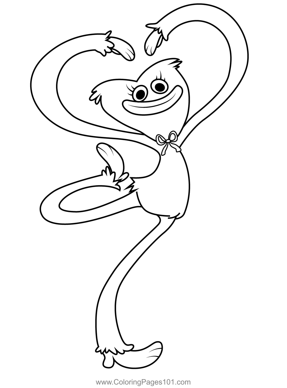 Kissy Missy Posing Poppy Playtime Coloring Page For Kids Free Poppy 