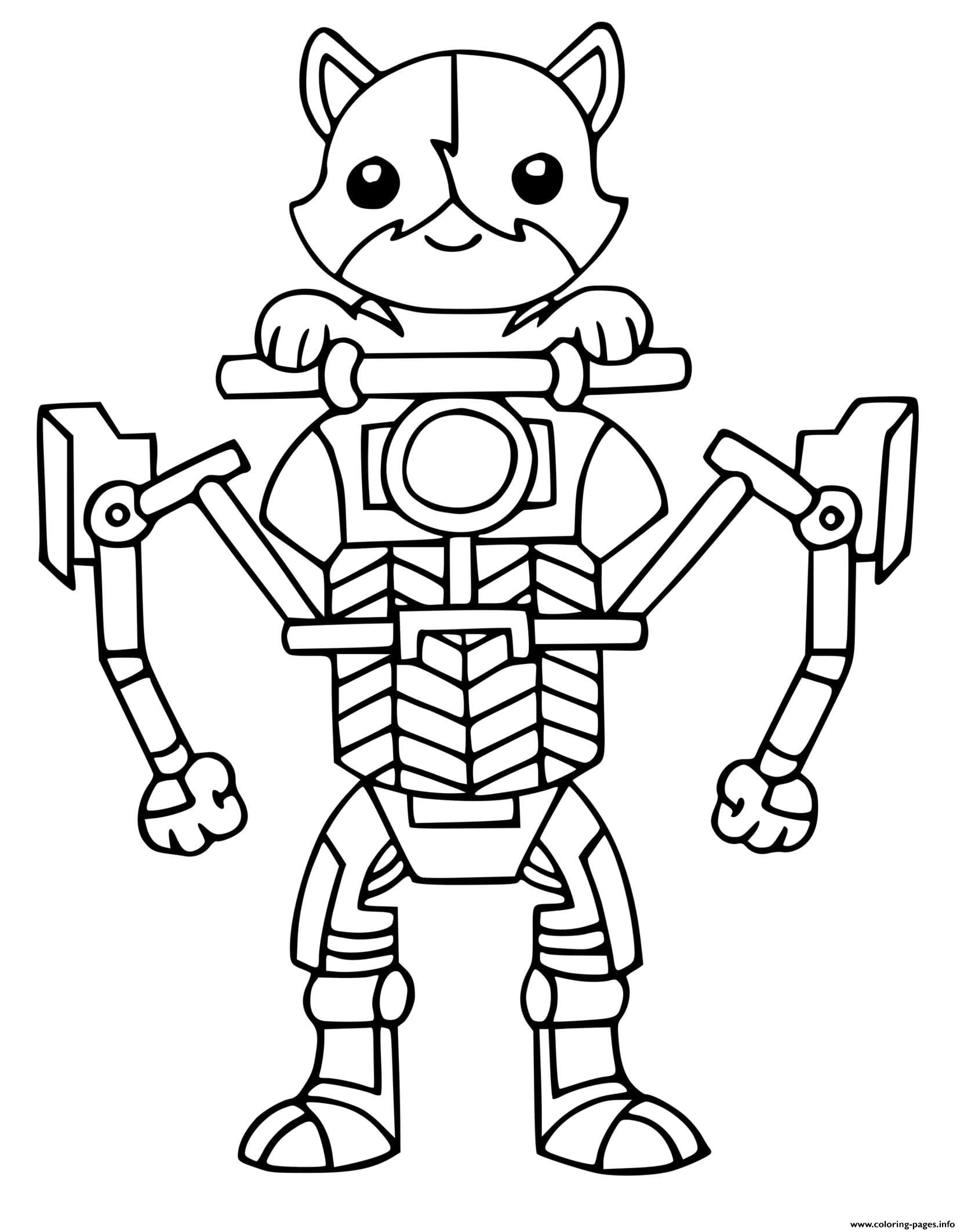 Kit Cat Fortnite Coloring Page Printable