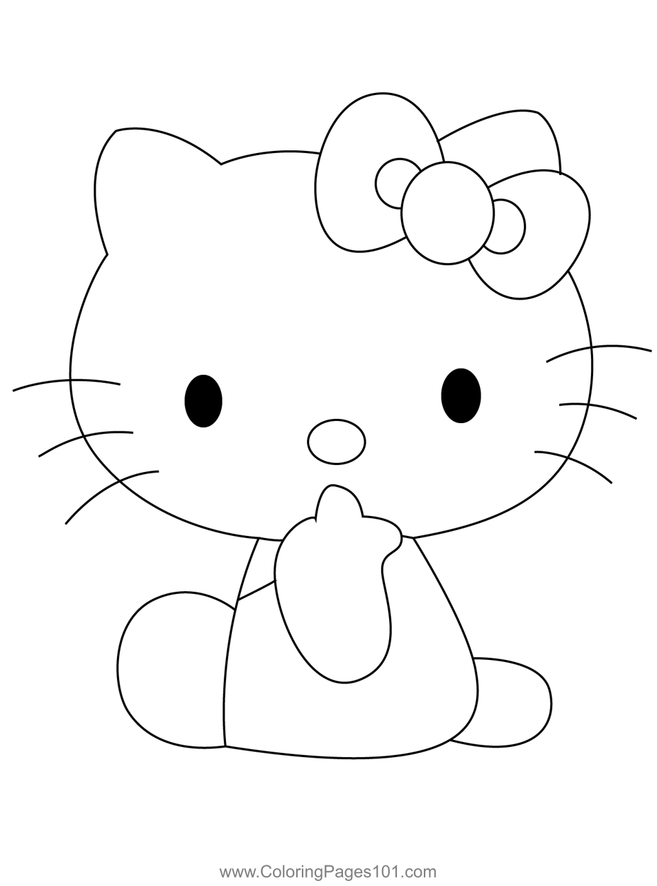 Kitty Coloring Page For Kids Free Hello Kitty Printable Coloring 