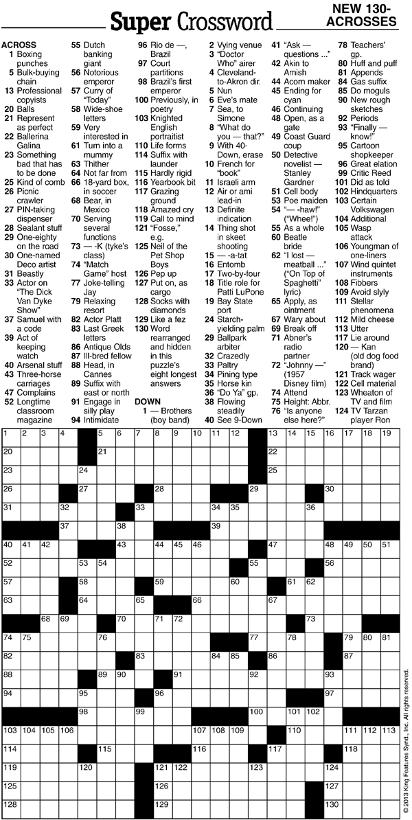 La Times Sunday Crossword Puzzle Printable FreePrintable me