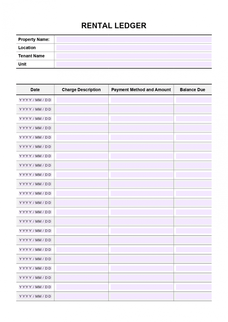 Landlord Free Printable Rental Ledger Template FREE Printable HQ