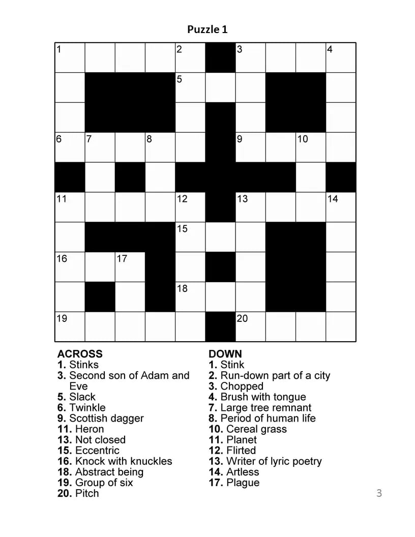 Large Print Crossword Printable Printable JD