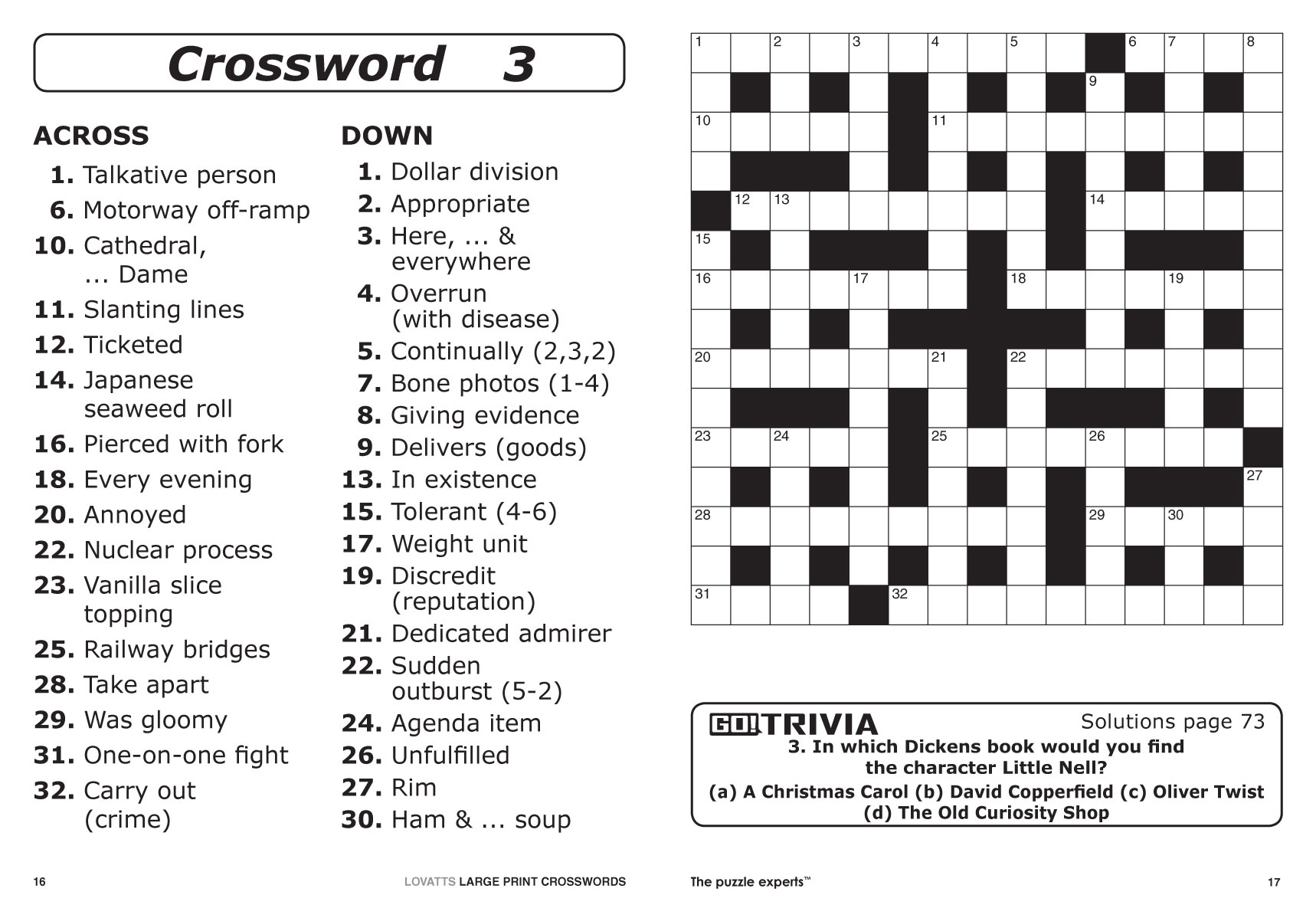 Large Print Crosswords Magazine Lovatts Crossword Puzzles Games