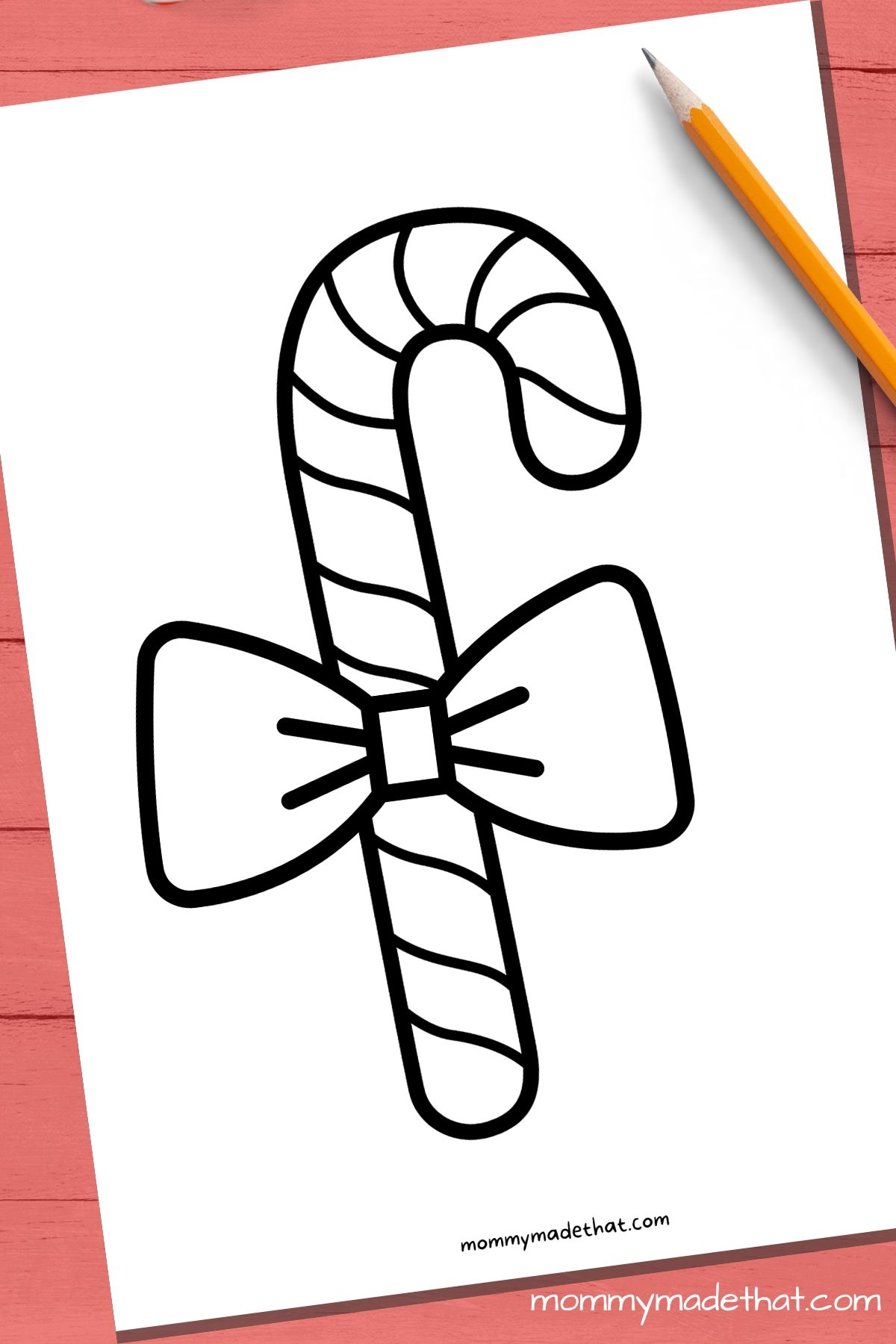 Large Printable Candy Cane Template