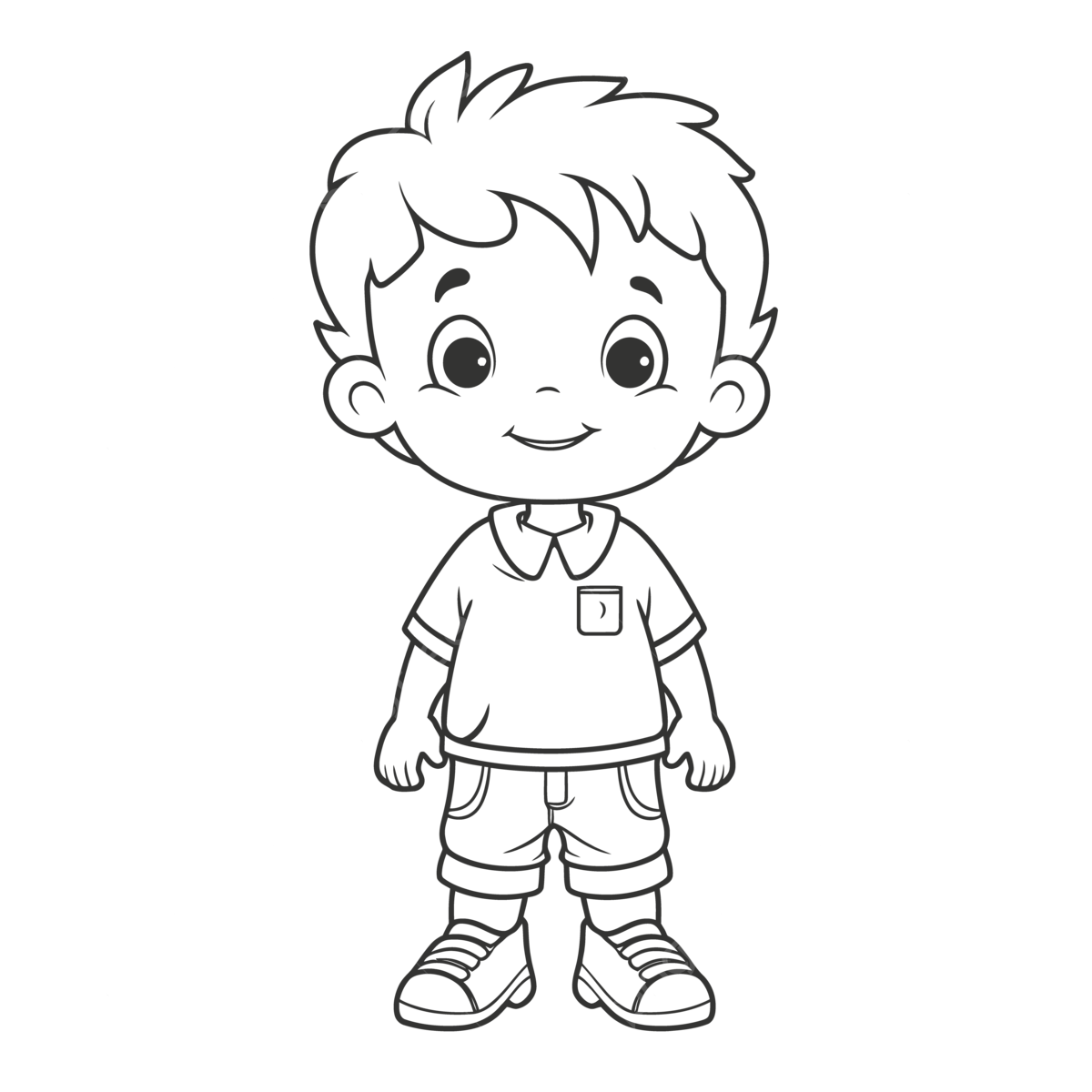 Little Boy Coloring Pages PNG Vector PSD And Clipart With 