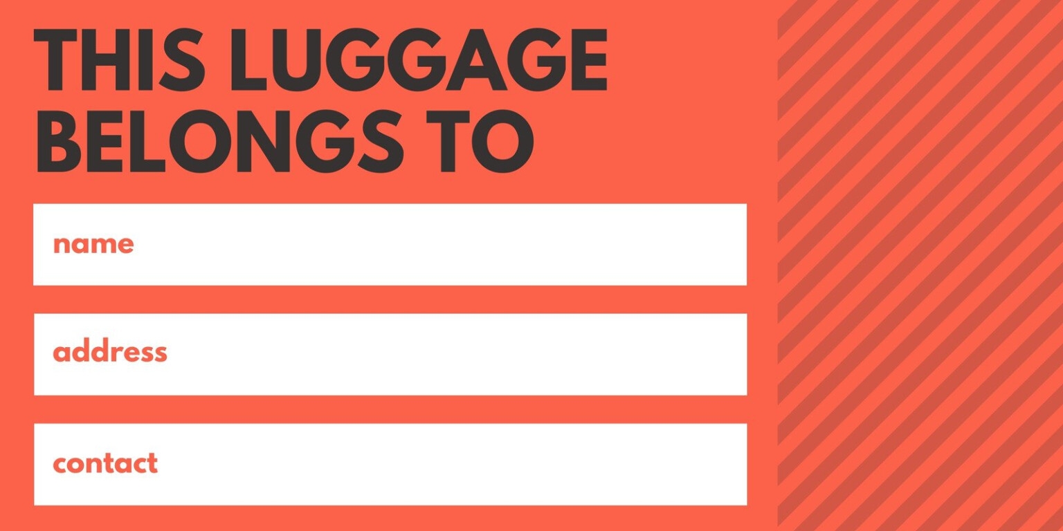 Luggage Label Template Free Download Label Printable
