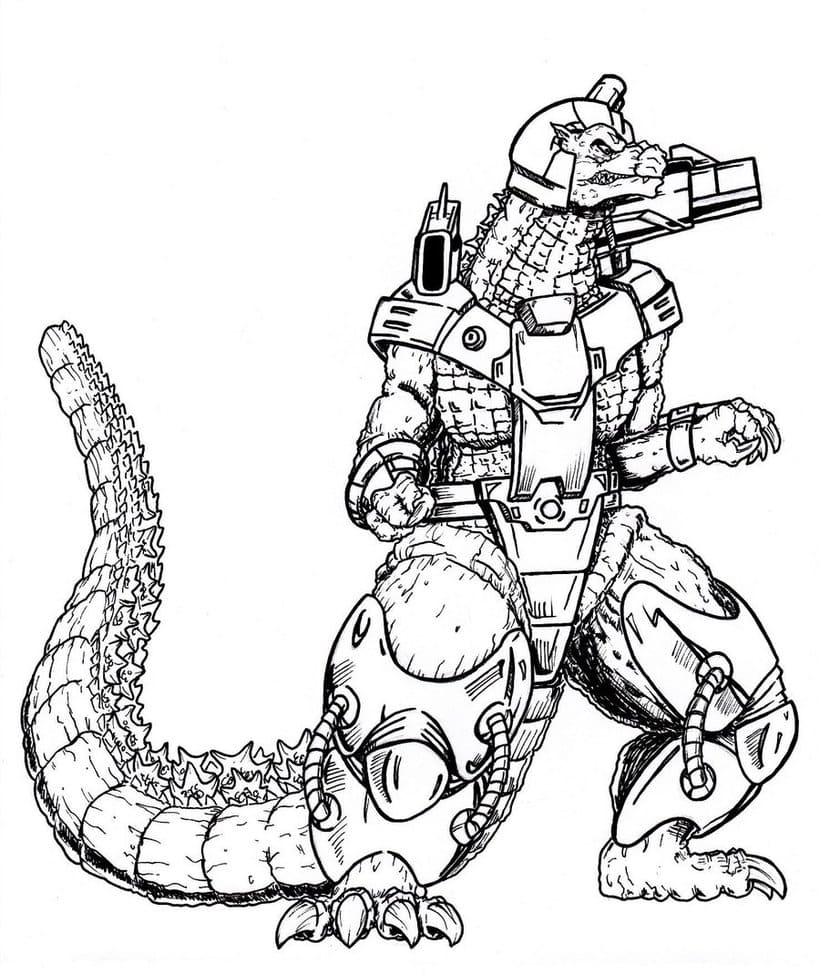 Mechagodzilla Coloring Pages Coloring Home