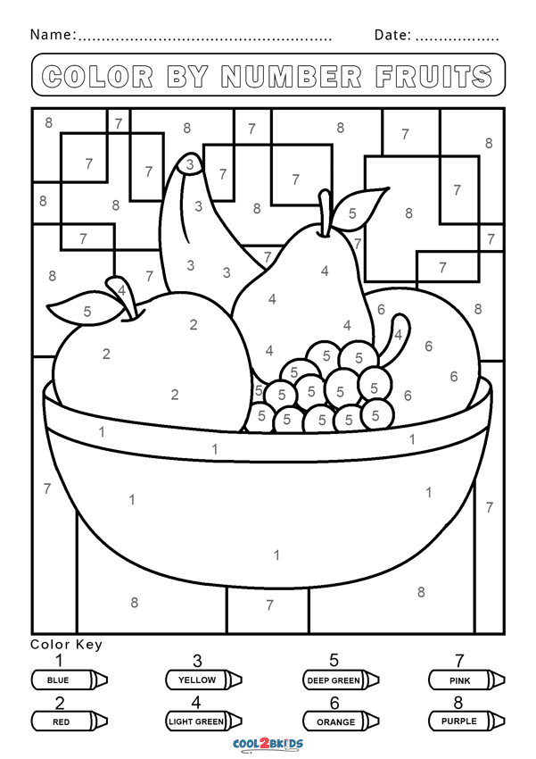 Mickey Mouse Color By Number Coloring Page Free Printable Coloring Pages
