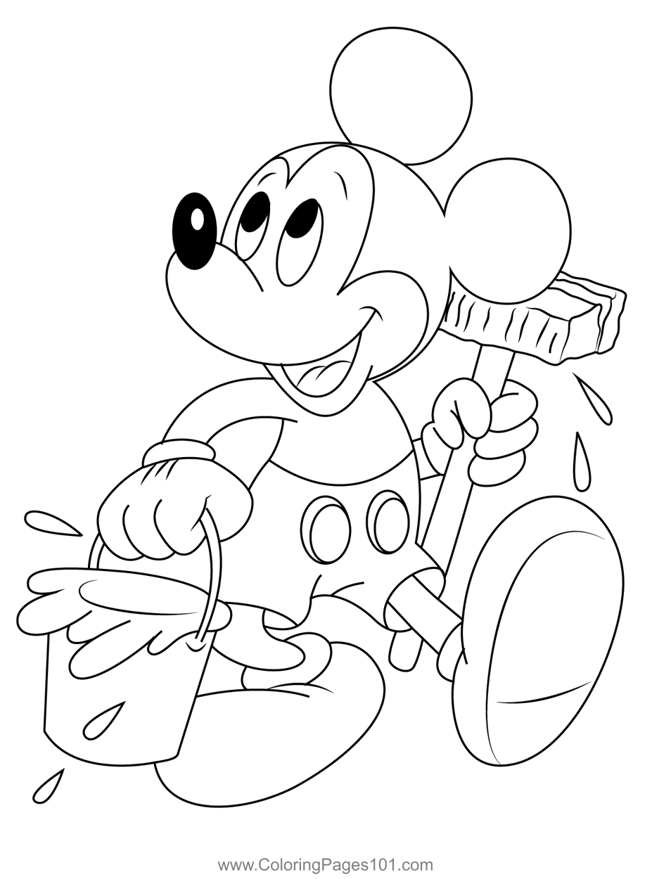 Mickey Mouse Color Coloring Page For Kids Free Mickey Mouse Printable 