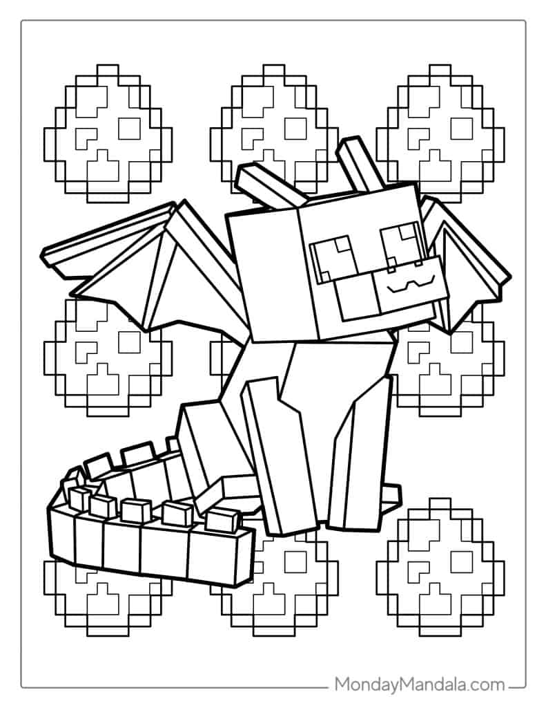 Minecraft Warden Coloring Pages Coloring Nation