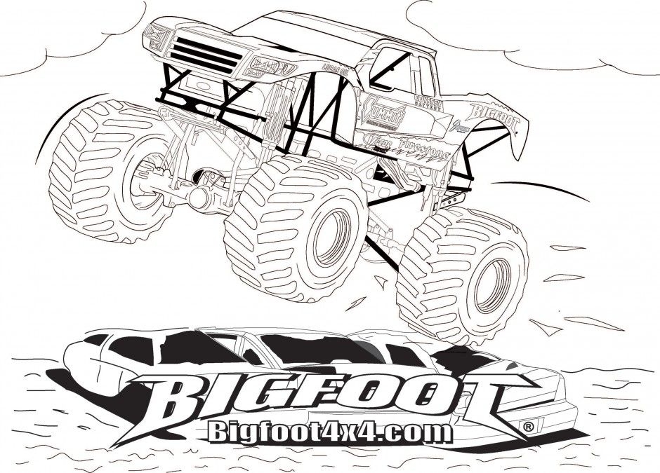 Monster Truck Coloring Pages Free Coloring Home