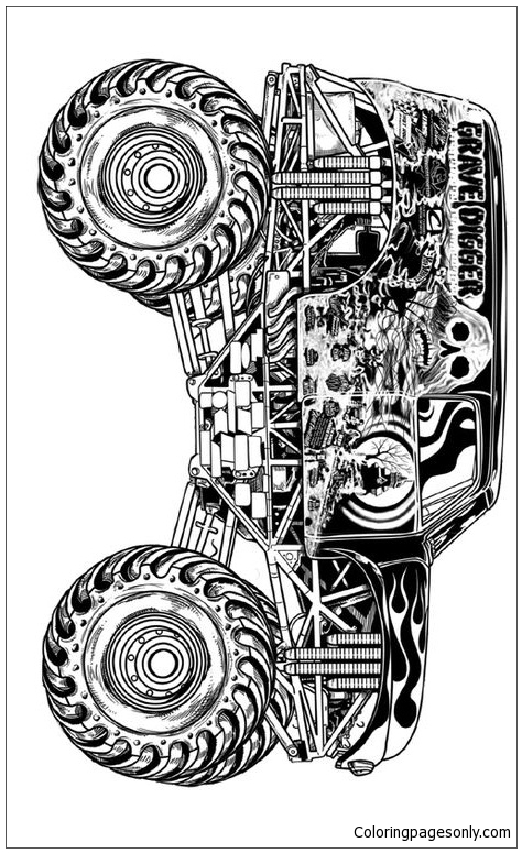 Monster Truck Grave Digger Coloring Page Free Printable Coloring Pages