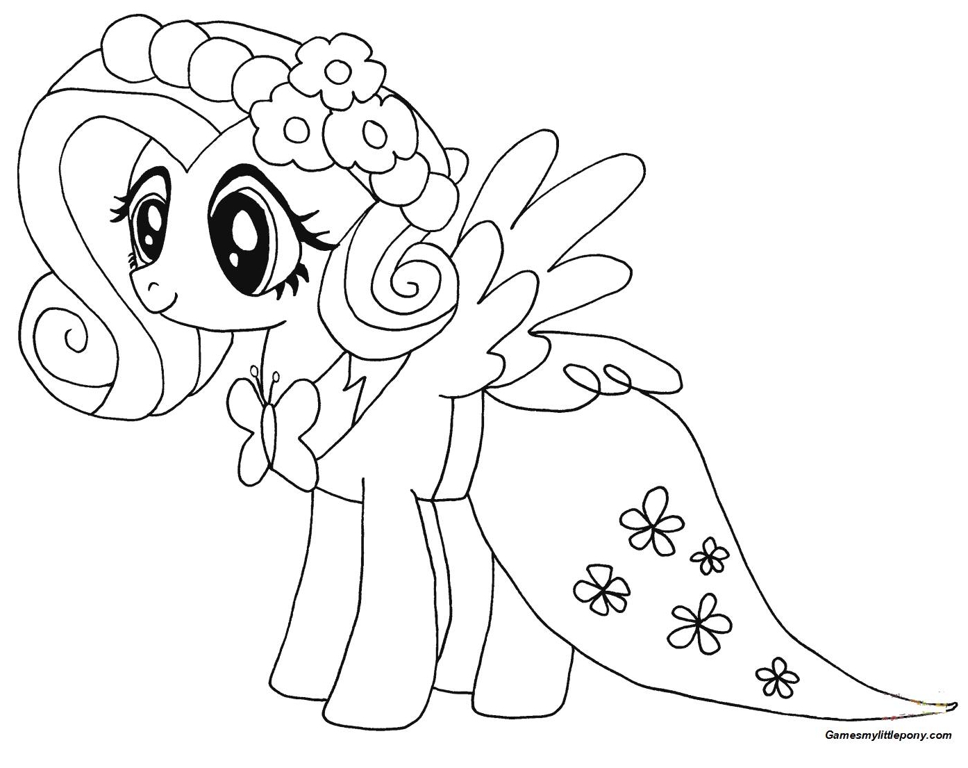My Little Pony Fluttershy From My Little Pony Coloring Page My Little 