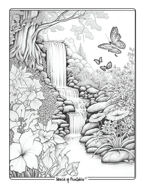 Nature Coloring Pages For Adults