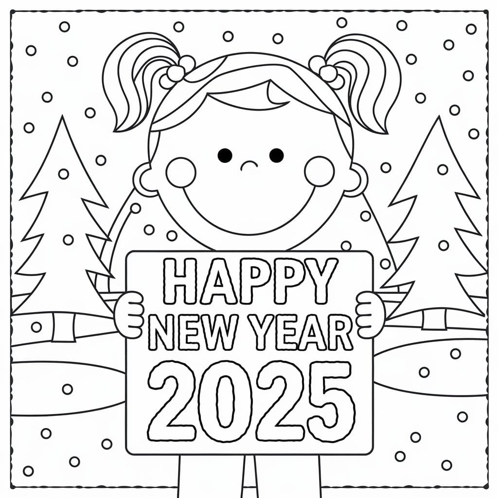 New Years 2025 Coloring Pages Printable Free Livy Carmine