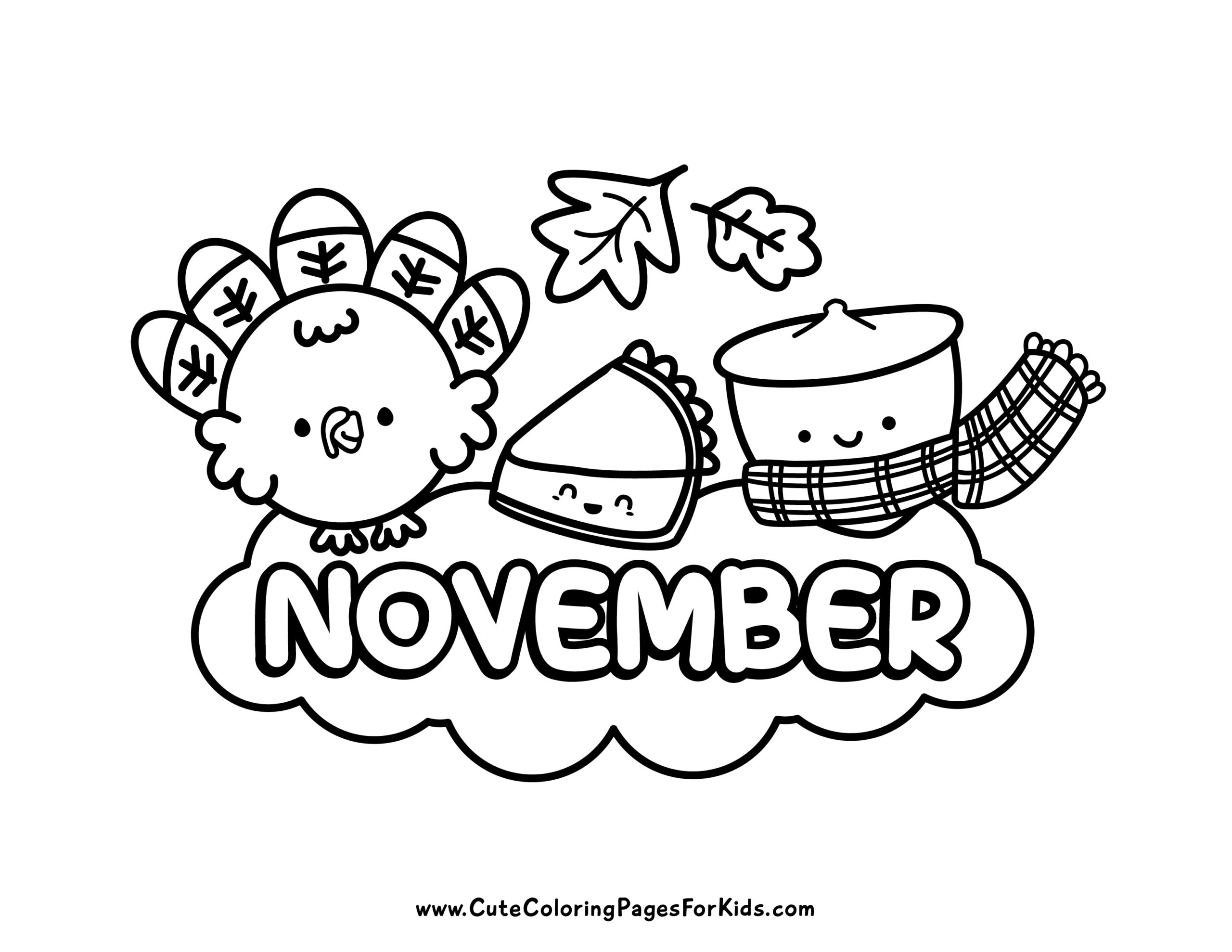November Coloring Pages 5 Free Printables For Kids Cute Coloring 