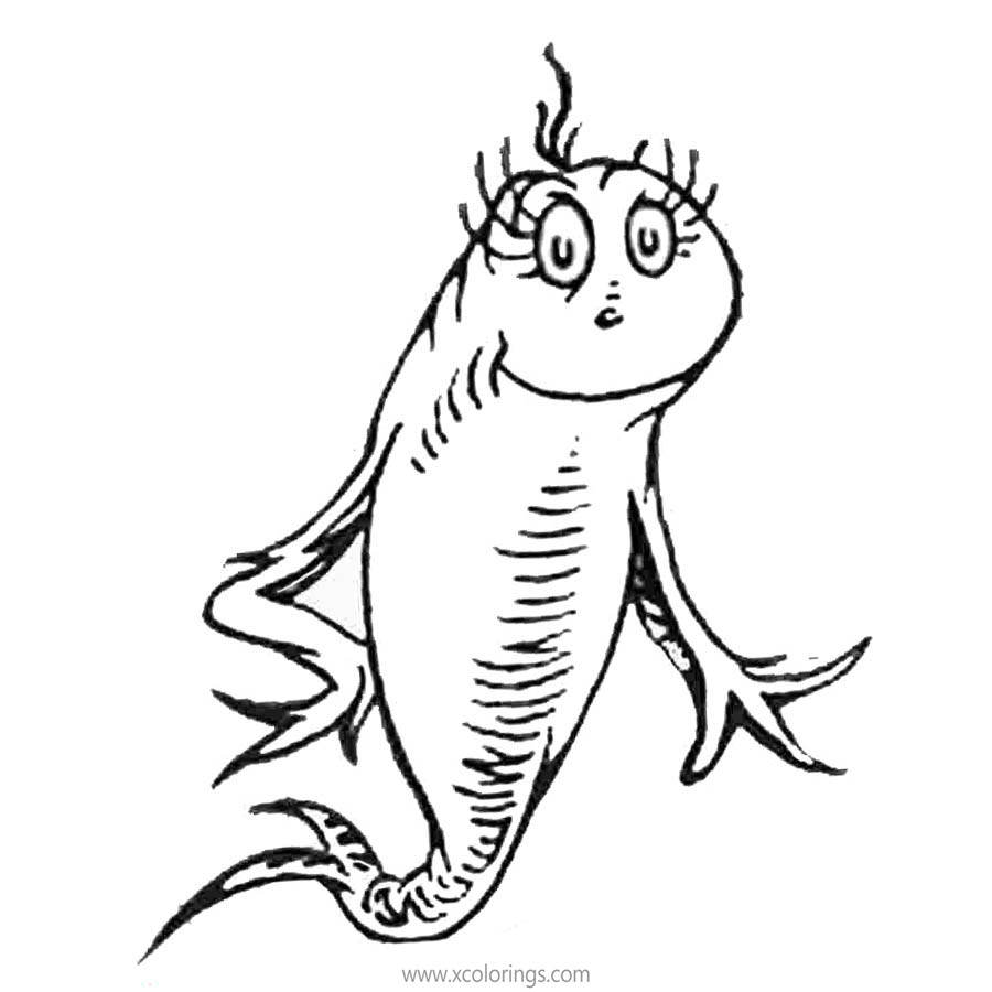 One Fish Two Fish Red Fish Blue Fish Coloring Pages Printable 
